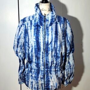 Zenergy- Womens Blue & White Tie Dye lightweight jacket Sz.XL